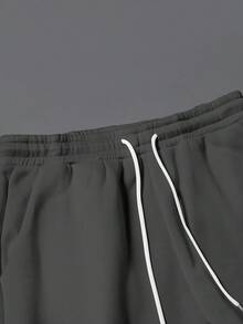 Manfinity Homme Men's Casual Contrast Color Patchwork Hoodie And Sweatpants Set, Autumn/Winter - Multicolor - View 3