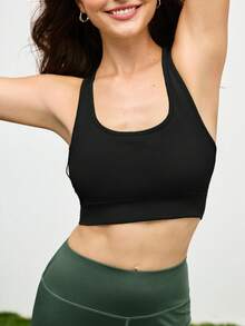 Cheerettes High Support Racer Back Sports Bra - Black - View 5