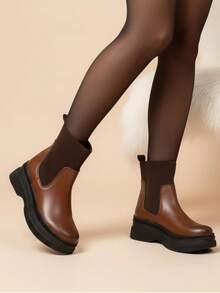 Women Ankle Boots & Booties - Chocolate Brown - View 1
