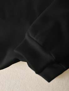 Rovax Women's Sweatshirt,Streetwear Tops,Streetwear Women,Y2k Tops,Sister,Fashionable Now, Fashion Tops,Aesthetic Sweatshirt, Gift For Sister, Casual Minimalist Fashion Top - Black - View 5