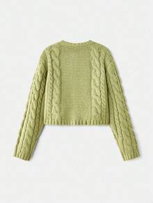 Maija Áo len dài tay ngắn cổ tròn màu xanh lá cây dành cho nữ Áo len Giáng sinh Trang phục Halloween năm mới Áo len Giáng sinh Quần áo thu đông dành cho nữ - màu xanh lá - Xem 7