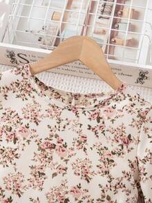 Emery Rose Kids Emery Rose Kids 少女白色夏季仙女碎花圓領泡泡長袖A字蛋糕裙，親子套裝媽媽與姐妹與我新娘婚禮派對 - 白色 - 查看 7