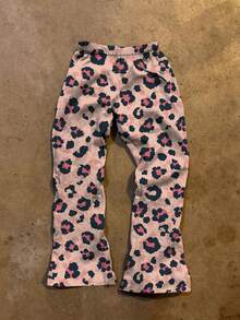 Women's Letter & Leopard Print Elastic Waist Casual Pants - White - View 2