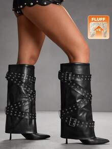 CUCCOO SZL Bottes hautes à bout pointu et talons hauts pour femmes