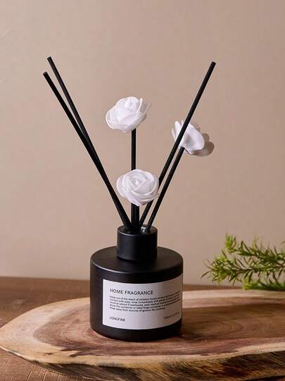 Cirelle 1个黑白极简主义高级香薰精油藤条扩香器，持久留香，适用于卧室、客厅、浴室、办公室等家居装饰，乔迁、生日、婚礼等场合的理想礼物