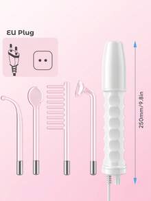 Teckwe High Frequency Acne Removal Device, Personal Skin Care Device With 4 High Frequency Beauty Wand, Electric Therapy Stick, Electric Therapy Comb, Whole Body Electric Therapy Device, Micro Electric Flow Beauty Device Halloween Gift-EU Plug