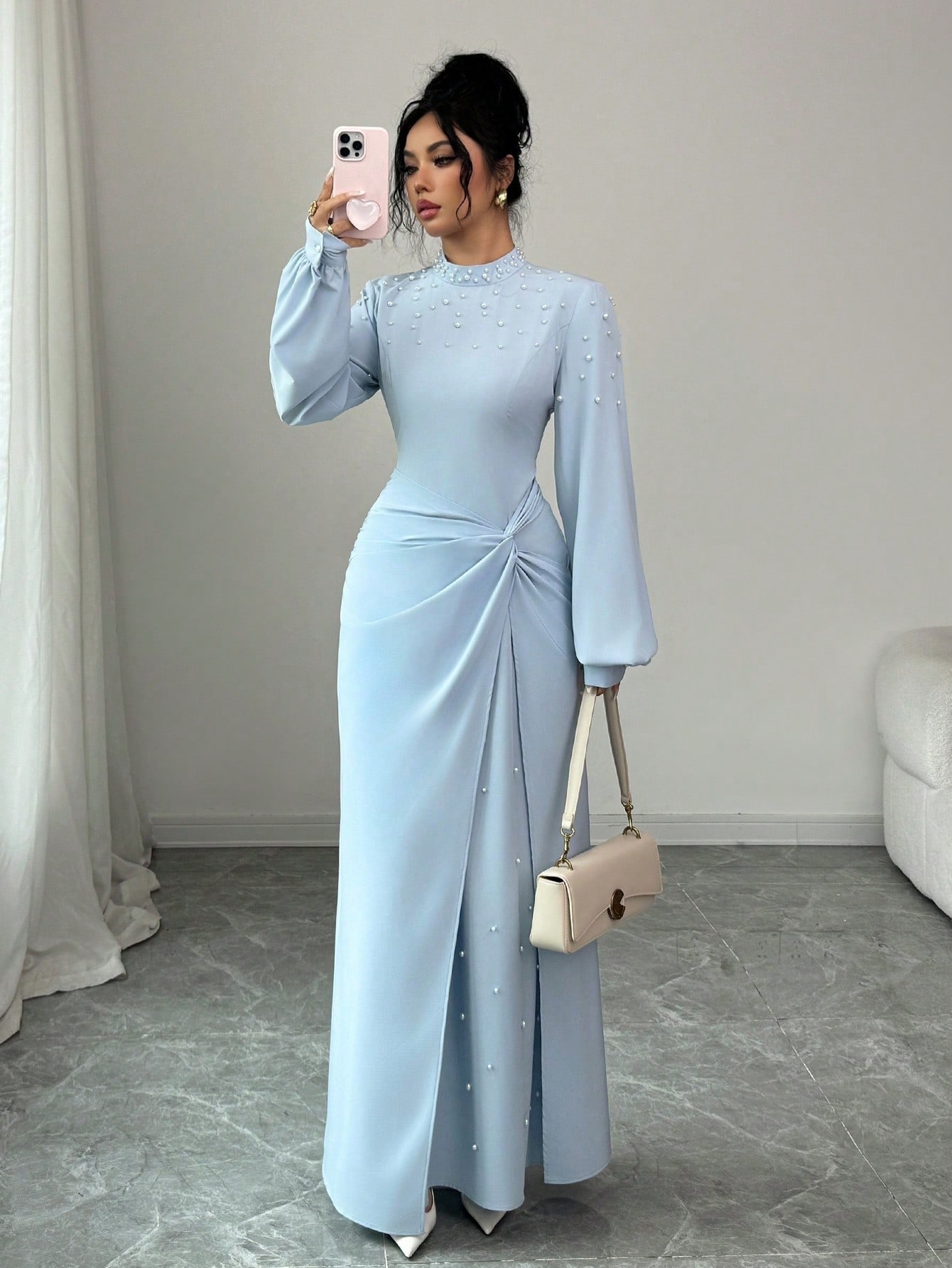 SHEIN Elenzya فستان حفلة أنيق للنساء، أزرق، تصميم...