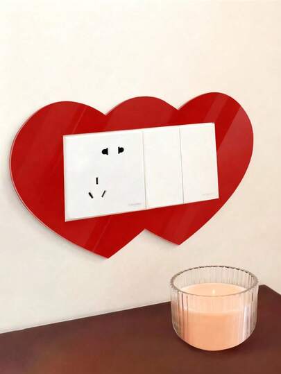 Joivida 1 Peça Adesivo de Interruptor de Luz em Formato de Coração 3D, Decoração Minimalista Moderna de Interruptor de Acrílico em Estilo Feminino para Uso Doméstico - Tampa do Soquete e Manga de Proteção com Funções Arranhão-Resistente e Protetora, Natal, Dia dos Namorados