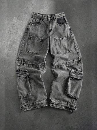 Street Life Jeans larghi da uomo con tasche cargo