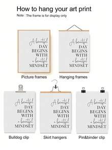 1件励志墙画，女性人生格言，激励办公室装饰，女性办公室墙面艺术印刷品，女性励志语录，简约风格，无框 - 彩色 - 查看 7