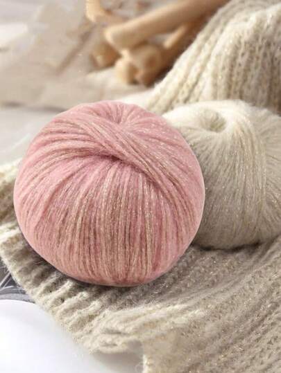 1pc Sparkling Metallic Yarn, Soft Knitting Crochet Thread For Scarves, Sweaters, Bags, Hats, DIY Comfortable Knitted Goods, Crochet Yarn Balls, Handmade Crafts, Knitting Accessories And Sewing Supplies