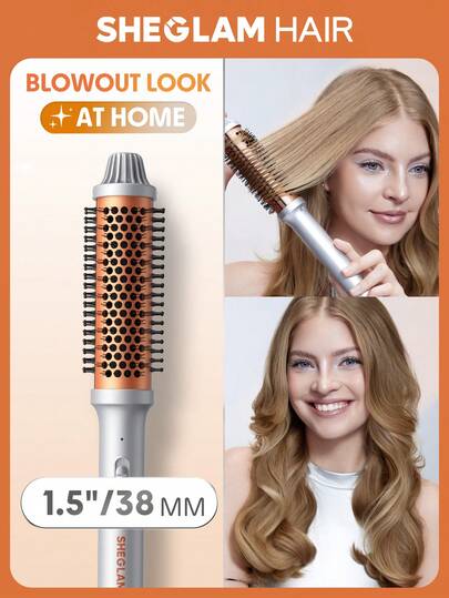 SHEGLAM HAIR It-Curl Thermal Brush,38mm Hair Curling Brush,Volumizing Hot Brush Hair Root Volume & Loose Curls,Ionic Straightening Brush,Newly Upgraded Composite Comb Teeth,Negative Ion Function,2-Level Temp,Hair Care Without Damaging Hair,Fast Heating Thermal Brush Suitable For Hair Salons,Families And Travel Graduation Birthday Holiday Summer Fall Autumn Y2K Fancy Fashion Women Makeup Cosmetic Party Beach Travel Camping Outdoors School Campus Trip Festivals Decor Gift Present Rose Girl Cosplay Best Color Charm Vibe Pink Curler Hair Care Hair Waffler Perfume Graduation Birthday Holiday Summer Fall Autumn Y2K Fancy Fashion Women Makeup Cosmetic Party Beach Travel Camping Outdoors School Campus Festivals Decor Gift Present Rose Girl Best Color Charm Vibe Pink Christmas New Year Thanksgiving Day Valentine's Day