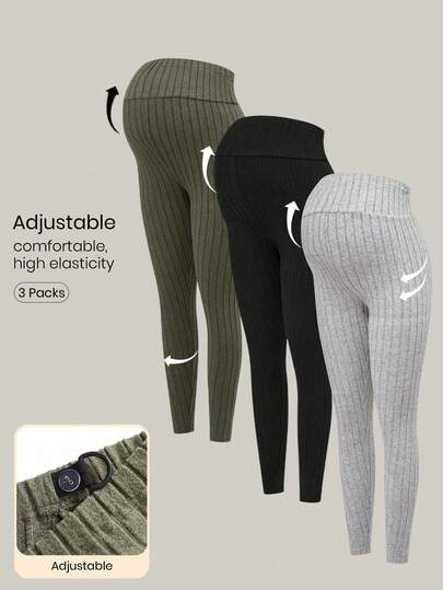 Modmama Fall Clothes,Autumn Clothes,Maternity Autumn/Winter Clothes Maternity Solid Color Ribbed Adjustable Waist Casual Leggings Maternity Leggings Ribbed Maternity Leggings Winter Maternity Leggings Maternity Leggings 3 Pack Warm Maternity Leggings Pregnancy Leggings Maternity Pants Ribbed Leggings Winter Leggings Warm Leggings Warm Maternity Pants Thermal Leggings
