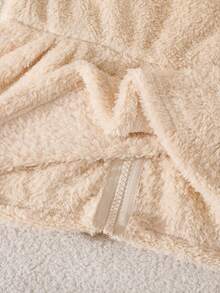 少女时尚连帽毛绒外套，百搭实用，适合秋冬季穿着 - 杏色 - 查看 7