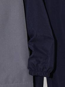 SHEIN Setelan 2 potong untuk anak laki-laki usia remaja, terdiri dari jaket hoodie setengah resleting dan celana jogger, gaya olahraga kasual, cocok untuk musim gugur/musim dingin, Natal, dan Thanksgiving. - Grey - View 4
