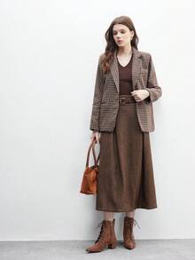 Daringsoles Fashionable Versatile Lace-Up Chunky Heel Ankle Boots Valentine's Day - Brown - View 6