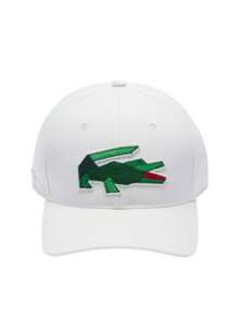 Lacoste Crocodile Graphic Baseball Cap White - Farine - View 3