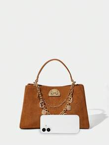 SHECARRY BOLSO DE MANO GRANDE DE MUJER DE MODA CASUAL PREVIAMENTE USADO - Marrón - Ver 4