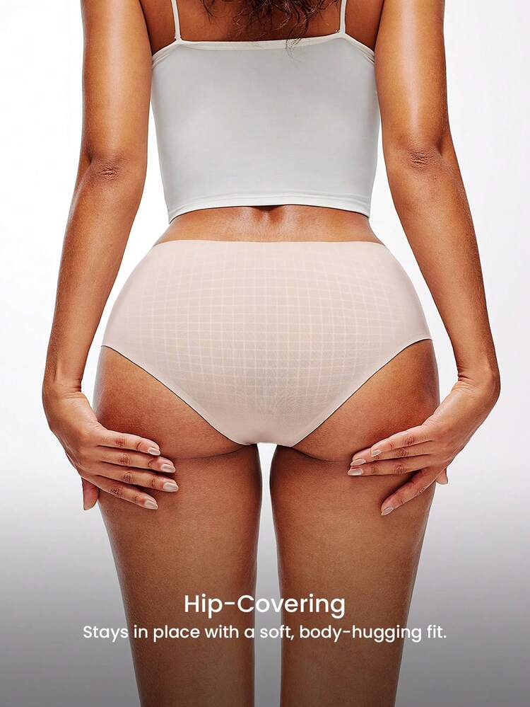 Zestaw 3 par majtek z mikrofibry Basics o średnim stanie i niewidocznym, seksownym kroju