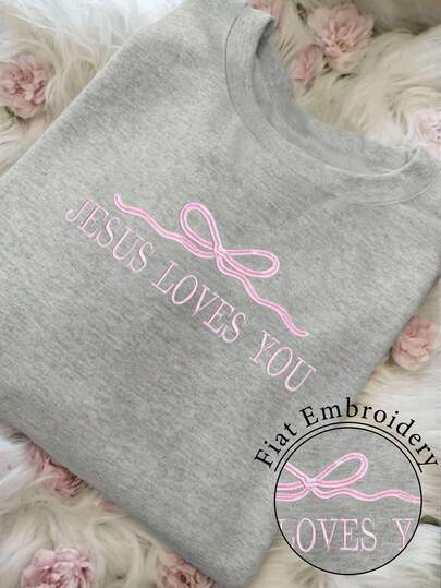 INAWLY 基督教耶稣图案卫衣，刺绣简约基督教信仰标语卫衣，豹纹圣经经文套头衫，时尚信仰服饰礼品，“耶稣爱你，他是道路、真理、生命”女士卫衣，女士情人节服装，度假装，春季，女士度假服，春夏女装