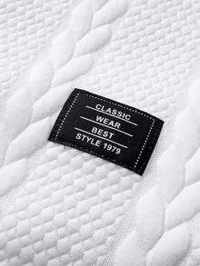 EGENSIO 男士休闲纹理针织套头卫衣套装 - 白色 - 查看 4