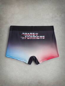 Transformers X SHEIN Men's Cartoon Robot Ombre Print Comfortable Boxer Briefs - Black - View 2