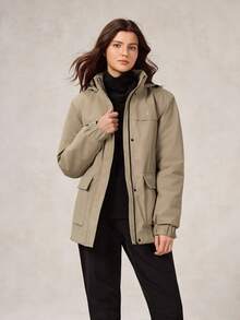 OutZeal Ski Jacket Women Outdoor Jackets Winter Skiing Hiking Thermal Quilted Lined Windproof Water-Resistant Outdoor Tops - Khaki - View 10