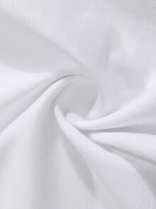 Manfinity Homme 加大码男士纯色圆领短袖休闲百搭T恤 - 白色 - 查看 3