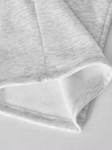 Sparklyn 2pcs/Set Teenage Girls' Floral Gray Hooded Zip-Up Cardigan With Loose Dropped Shoulder And Ribbed Waist, Paired With Matching Loose Fit Relaxed Pants, Casual Sports College Style Outfit, Suitable For Outdoor, Indoor, Sports, Party, School, Spring/Autumn/Winter - Grey - View 8