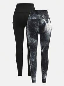 Girlism Quần legging có túi đựng điện thoại đa năng, thoải mái, tối giản, dành cho bé gái tuổi teen, nhiều mẫu - màu đen - Xem 3