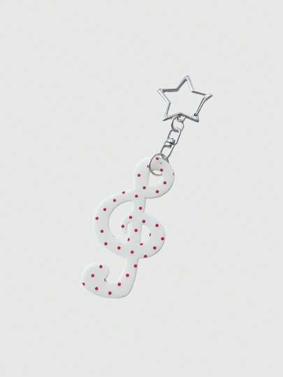 ROMWE Anime Music Note, Polka Dot, Wing, Pentagram Print Keychain, Bag Charm, Versatile Decorative Accessory