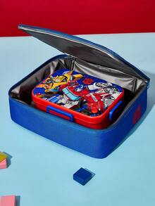 Transformers X SHEIN 1100ml  Leak-Proof 3-Compartment Bento Box, Durable And Resistant To Falls, Equipped With Tableware And Food Fork,Gift Ideas - 彩色 - 查看 5