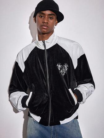 Street Life Herren Lässig Kontrast Farbblock Kapuzenpullover, Herbst/Winter