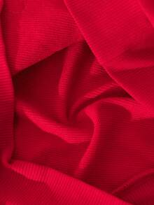 SHEIN Rok Kue Warna-warni dengan Hiasan Pita Rhinestone 3D untuk Remaja, Cocok untuk Pakaian Kasual dan Sehari-hari Siswi Sekolah - Burgundy - View 4