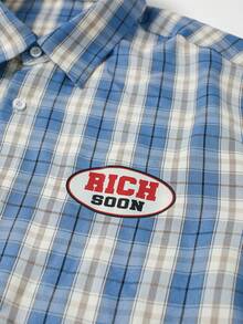 Men's Plaid Front Button Short Sleeve Casual Top And Shorts Set - Multicolor - View 4