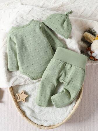 2 st Baby Casual Långärmad Romper Och Byxor Pyjamas Set