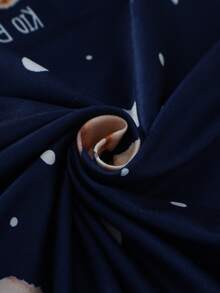 Teenage Boys' Bear Print Long Sleeve Cardigan & Pants Pajama Set Teddy Bear Pajama Set Teen Boys Pajamas-Pajama Set Button Down Collar Long Sleeve Long Pants Teddy Bear Star Print Navy Four Season 2026 New Year Essential Versatile And Comfortable Warm And Cute Style - Multicolor - View 6