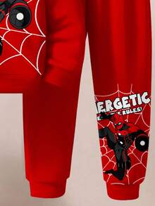 SHEIN 2pcs/Set Young Boys Loose Casual Comfortable Long Sleeve Hoodie Sweatshirt Set