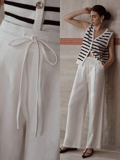 MOTF PREMIUM DAM LINNEBYXOR - LÄTT OCH MODEIGNA, TENCEL LINNETYG, HUDVÄNLIGA OCH BEKVÄMA