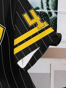 LOONEY TUNES X SHEIN Women's Summer Striped Letter & Cartoon Print Short Sleeve T-Shirt