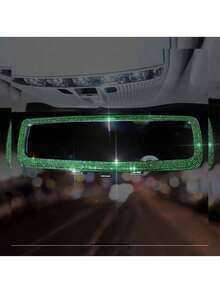 Rhinestone Decorated Car Rearview Mirror Cover, Creative Personalized Cute Accessory For Women - With drill - View 9