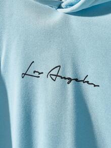 Manfinity BRENVOR Men Letter Graphic Hoodie, For Fall, Winter, Couple Things, Long Sleeve Top