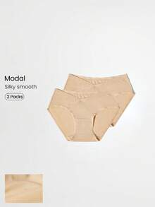 GLOWMODE 2 Packs Modal Easy Day Deodorizing Crossover Low Waist Lengthened Crotch Briefs Underwear Daily Casual Work Wear