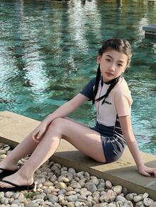 DAZY Tween Girl One-Piece Swimsuit, Fall Clothing - Multicolor - View 2