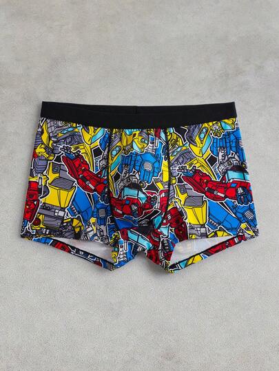 Transformers X SHEIN 男士舒适柔软透气机器人印花平角内裤