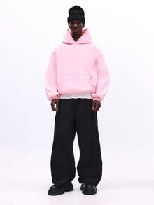 SUMWON Pantalon ample en nylon parachute avec cordon de serrage à la taille, jambes larges, style cargo streetwear, mode urbaine, pantalon ample - Noir - Voir 3