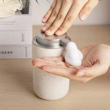 泡沫分配器 - 1 个简约风格手动按压式陶瓷皂液器，带泵头，可装洗发水、沐浴露、洗手液、护发素、厨房清洁剂、乳液等，适用于浴室、酒店、民宿、厨房、水槽、家居用品（13.5盎司/400毫升） - 彩色 - 查看 1