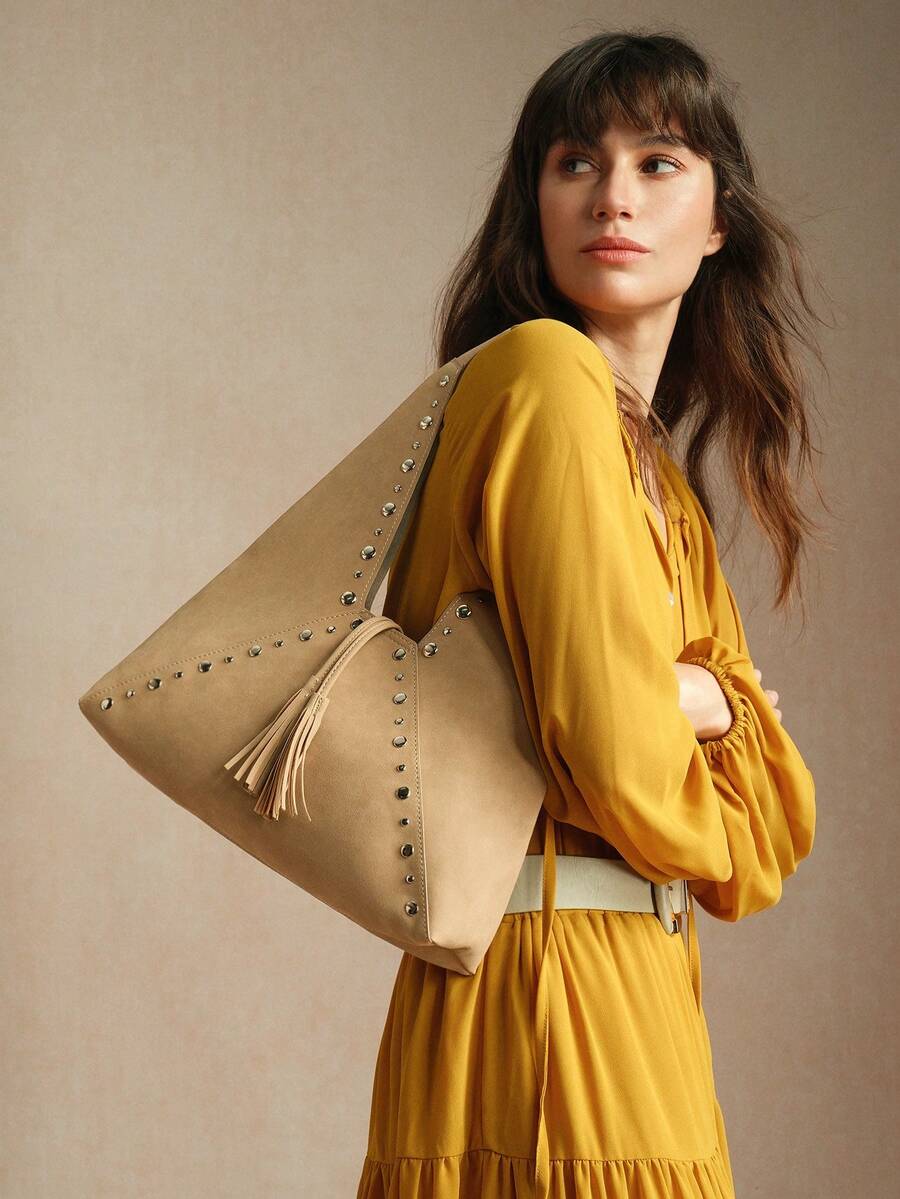 SHECARRY Ladies' Shoulder Bag, Suitable For Women's Daily Commute - Apricot - View 1