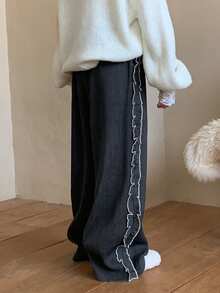 DAZY Tween Girls' Casual Pants, Autumn - Dark Grey - View 3