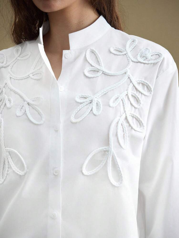 2026SS New Autumn Women's White Blouse,Everyday Western Embroidered Collar Shirt,Loose Fit Business Casual Tops,Bohemian Vacation Urban Chic Apparel